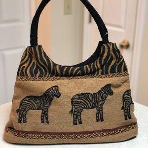 Canvas bag with zebras